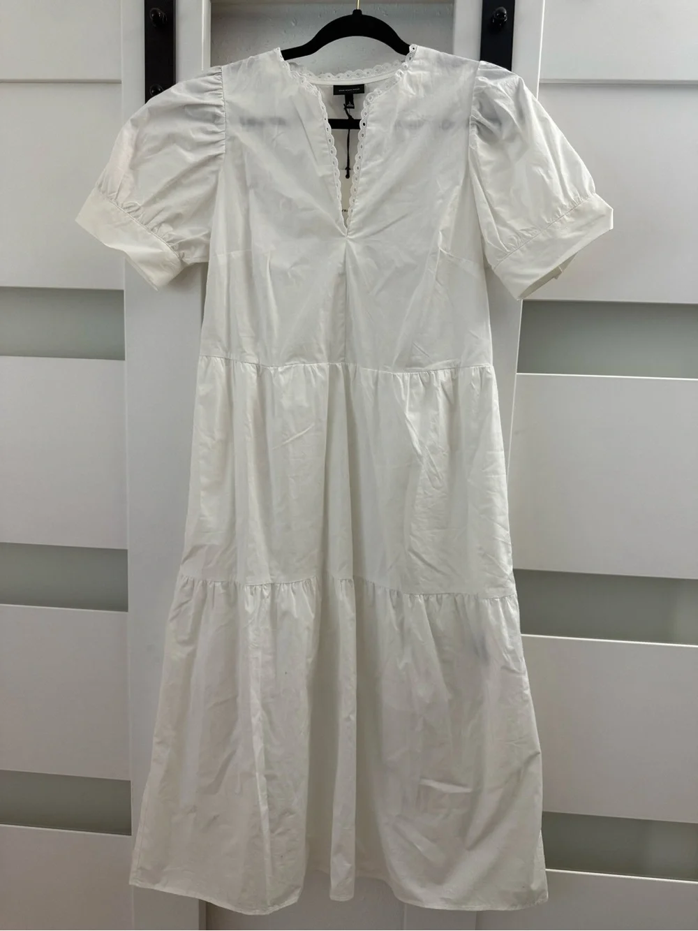 Who What Wear White Dress with Scalloped Neckline